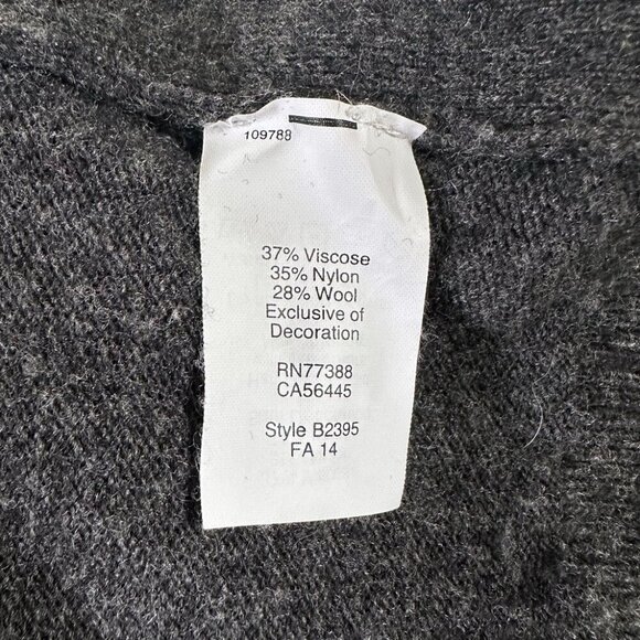 J.Crew Wool Blend Sweater Sz S Layered Gray Contrast Trim Elbow Patch Academia - Picture 5 of 6